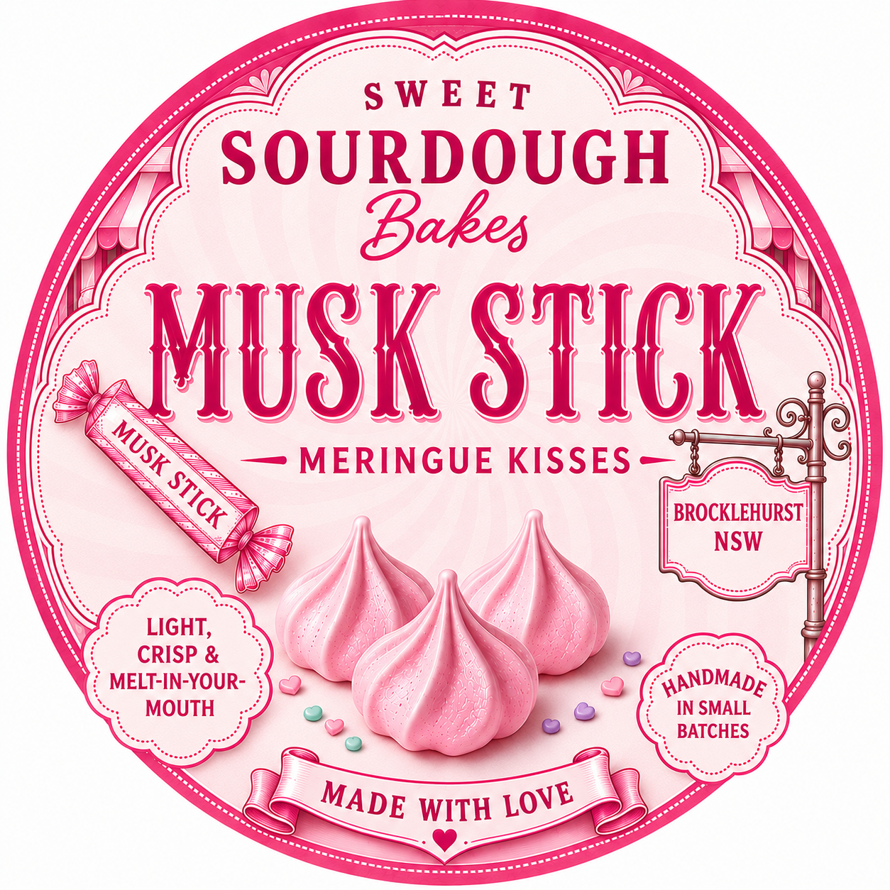 Musk Stick Meringue Kisses