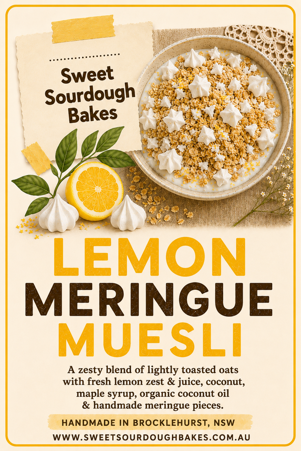 Lightly Toasted Lemon Meringue Muesli