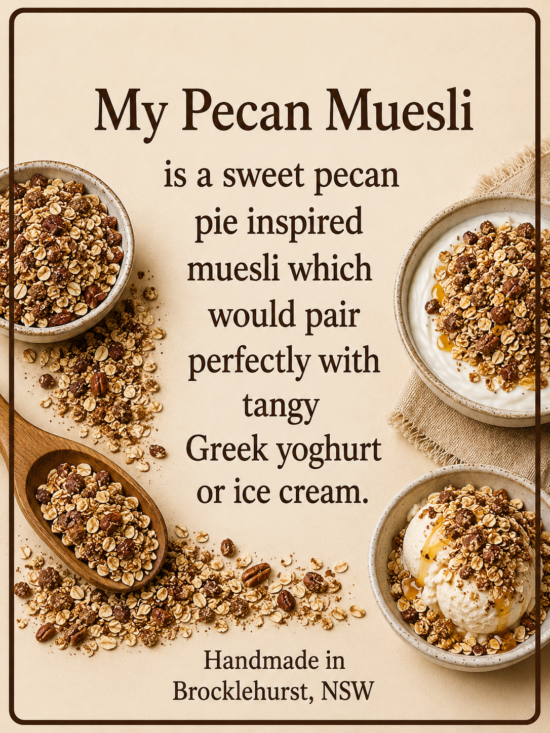 Toasted Caramelised Pecan, Coconut & Golden Syrup Muesli