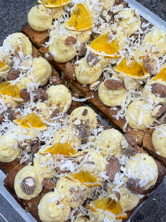 Gluten Friendly Orange, Almond & Coconut Slice