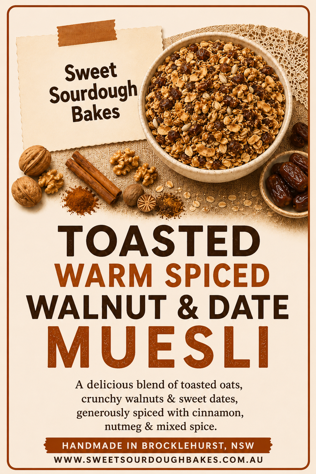 Warm Spiced Walnut & Date Muesi