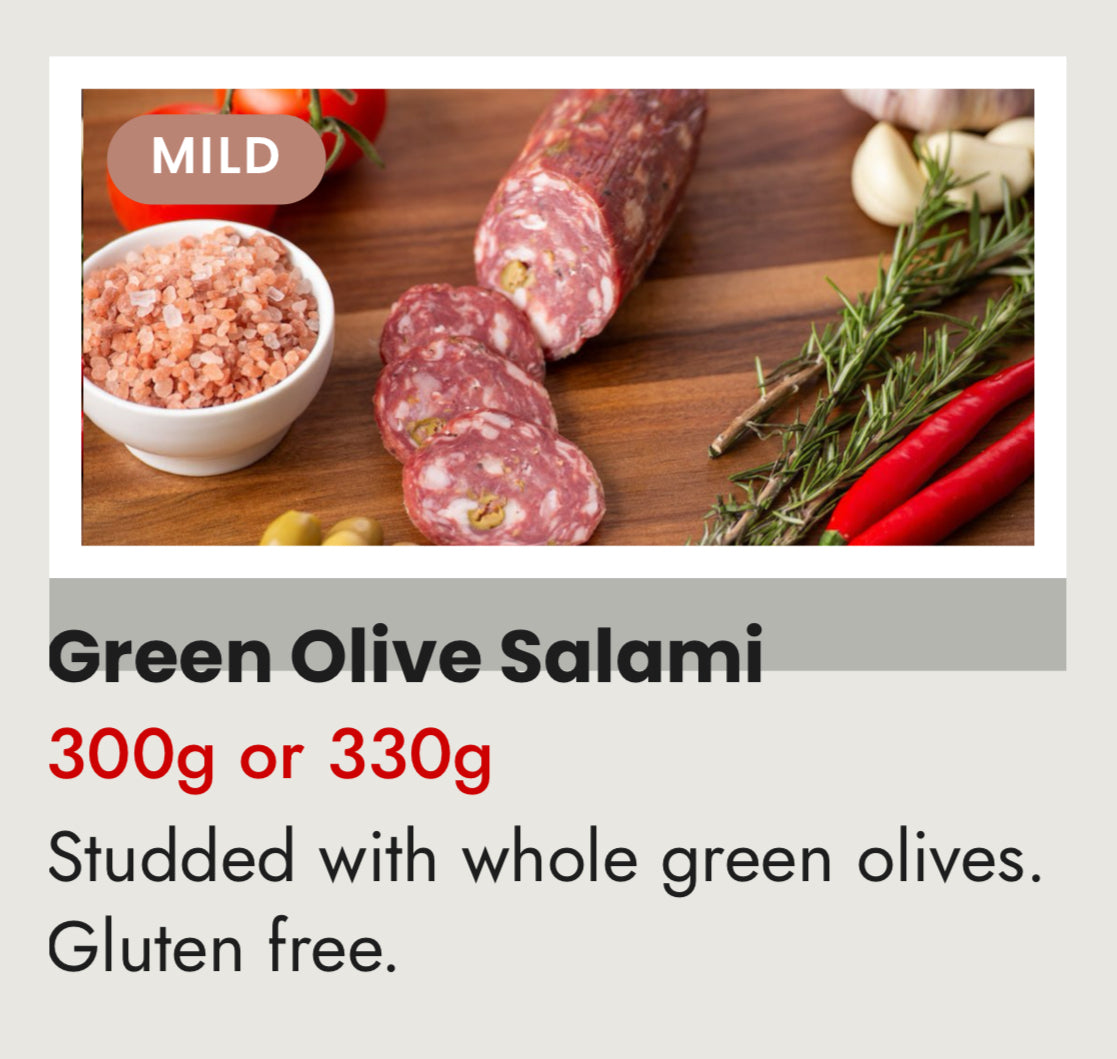 The Salami Man & Co - GREEN OLIVE SALAMI 300G
