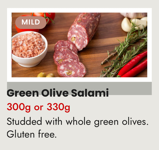 The Salami Man & Co - GREEN OLIVE SALAMI 300G