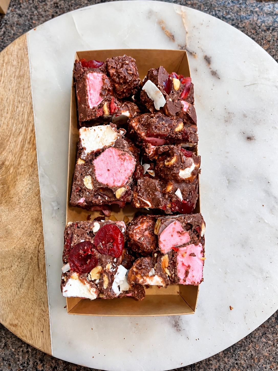 Choc Cherry Peanut Rocky Road